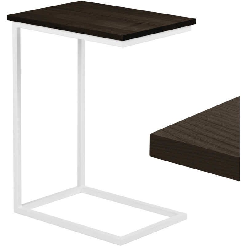 Lamo Manufaktur - table d'appoint table pour ordinateur portable table de canapé table basse mobile table de chevet 50x35x67cm cadre Blanc plateau