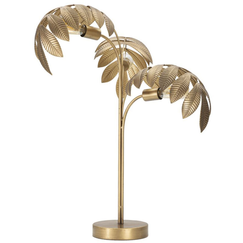 Lamp à Poser Palmier, Métal, Or, 57x57x81 cm