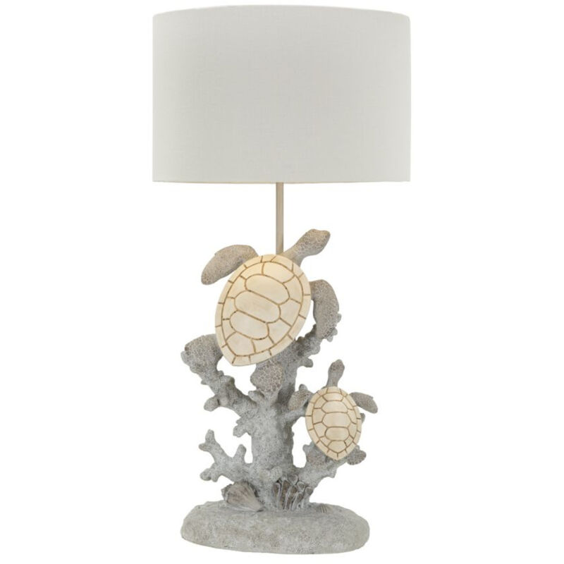 Lampe à Poser Tortues 2, Polyrésine, Métal, Tissu, Multicouleur, 30,5x30,5x63,5 cm