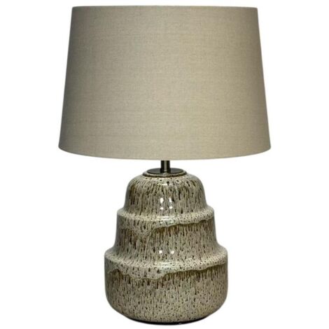 Lamp and Shade - Ceramic - L25 x W25 x H39 cm - Brown
