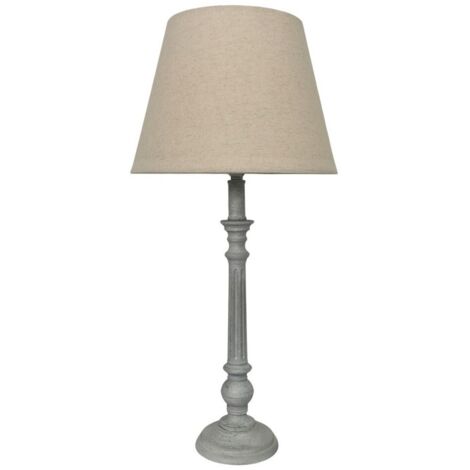 Lamp and Shade - L12 x W12 x H54 cm - Cream