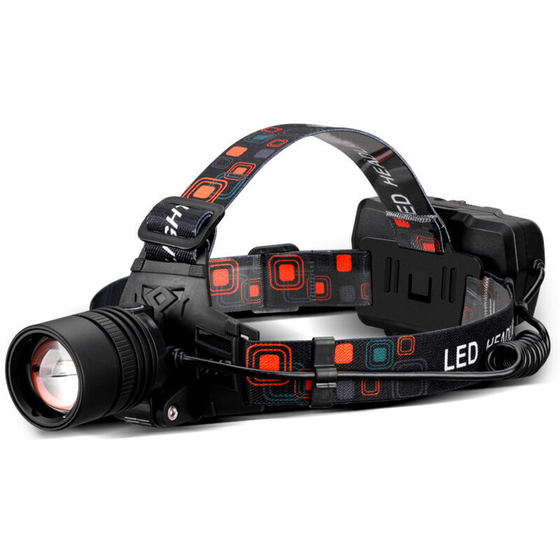 Lamp Frontale Rouge, 1000 Lumens Lampe Frontale Rechargeable avec Lumière Rouge Zoomable Torche Frontale (Lumière Rouge)