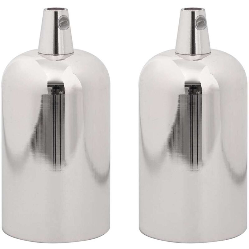 Lamp Holders 2 pcs Satin Nickel E27 Vidaxl