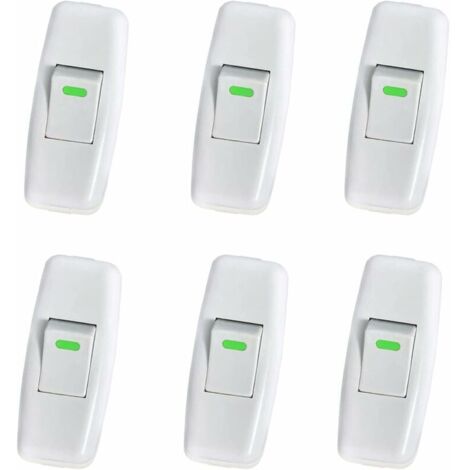 Lamp switch, torpedo switch, inline switch, bedside lamp switch, rocker switch for bedside lamps, replacement on/off switch, 6-pack