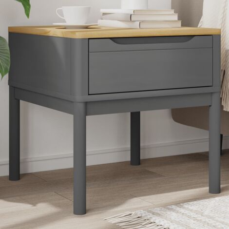 Lamp Table FLORO Grey 55x55x54 cm Solid Wood Pine vidaXL