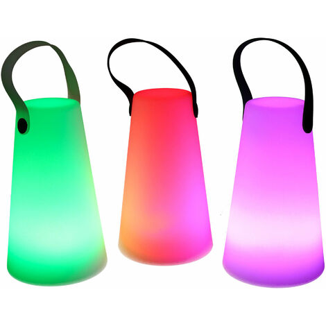 Lampada 12 Led Multicolor Ø12x20 cm Bluethoot in Polietilene Bianca