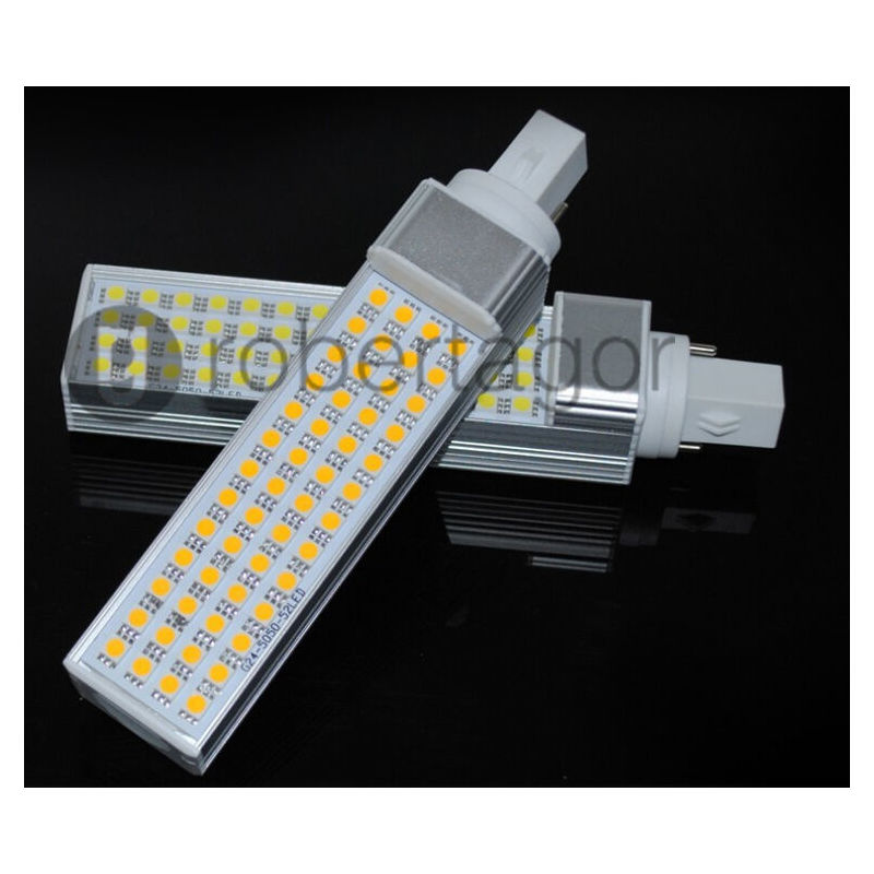 Image of Lampada 52 led smd luce bianco freddo caldo faretto attacco g24 lampadina 12w colore luce: bianco caldo