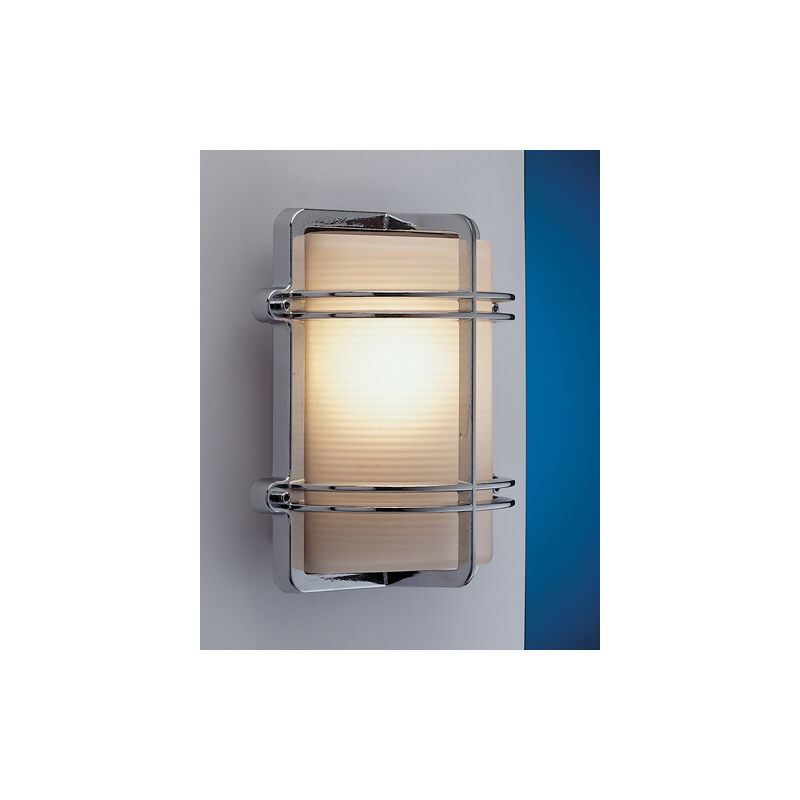 Image of Licht-erlebnisse - Lampada a applique marittima tomaso Cromo IP54 Porta anteriore - Cromato, trasparente