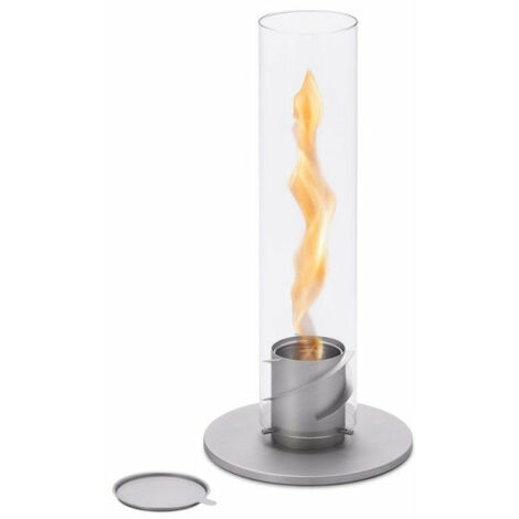 Lampada a Bioetanolo da Tavolo Ø9x40,5 cm in Acciaio Inossidabile Grigio