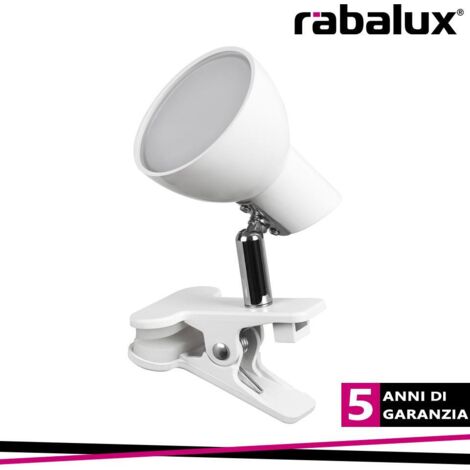 Lampada a clip con interruttore LED 5W bianca Noah 1477 Rabalux