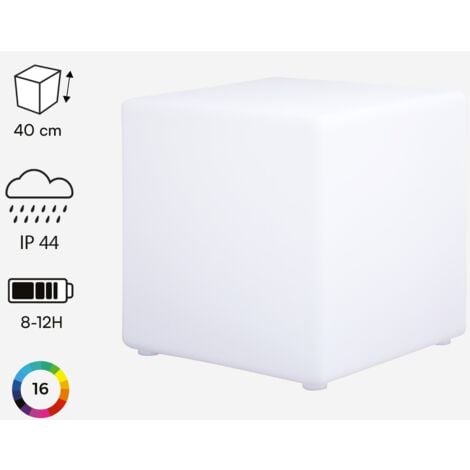 Lampada a cubo LED colore bianco con batteria ricaricabile