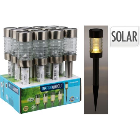 LAMPADA A ENERGIA SOLARE 'INOX' cm 10 x h.26 12 PZ