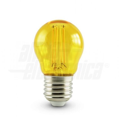 Lampada a filamento led mini bulbo 230vac e27 4,5w gialla alpha elettronica lf350y