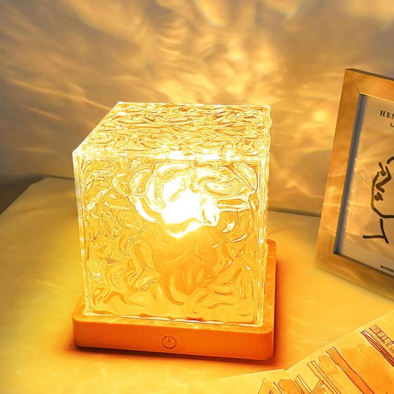 Image of Lampada a forma di onda, lampada oceanica, lampada da comodino a led, lampada da tavolo rgb a 16 colori con proiettore usb, luce d'atmosfera