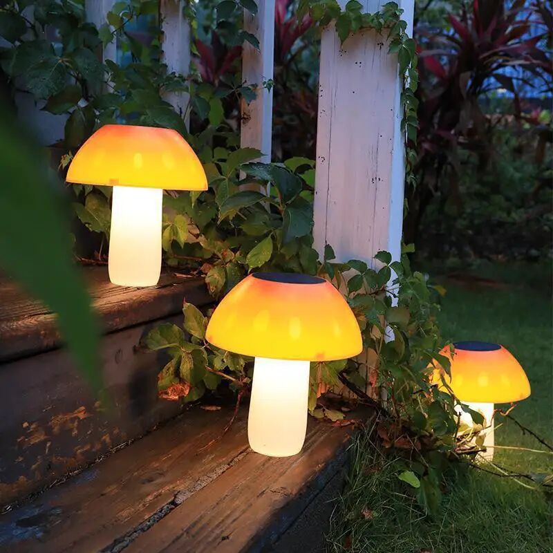 Image of Fortuneville - Lampada a fungo solare a led, luce esterna decorativa, perfetta per prato, giardino o scale