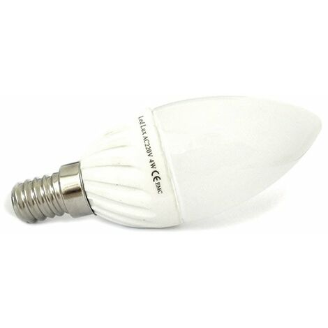Lampada A Goccia Led E14 Candela Oliva 4W=45W 220V Bianco Neutro 4000K Base Ceramica