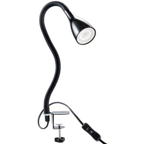 Lampada a LED a morsetto dimmerabile lampada da lettura flessibile lampada da tavolo nera 5W B.K.Licht
