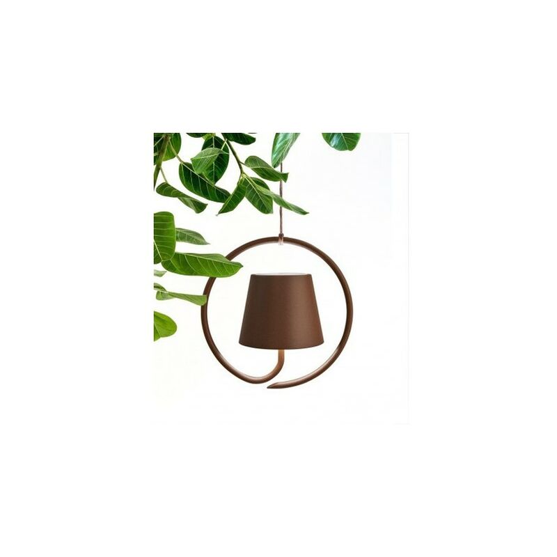 Image of Zafferano - Lampada a led a sospensione Poldina Corten ricaricabile e dimmerabile con batteria fino a 12 ore