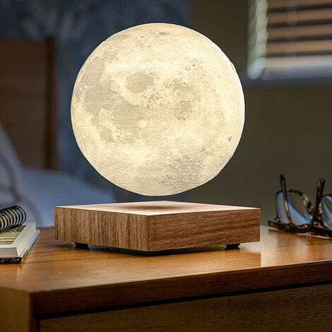 PARTENOPEA UTENSILI Lampada a led con luna levitante magnetica gravità cambia 3 colori luce
