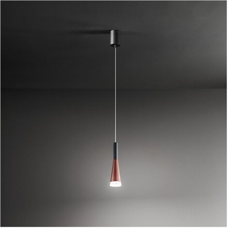 Lampada a led CONE Oro-Rosa-Nero a sospensione 7W 3000K Perenz