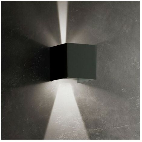 Lampada a led da parete Cubetto IP54 6,5W con alette regolabili Corten