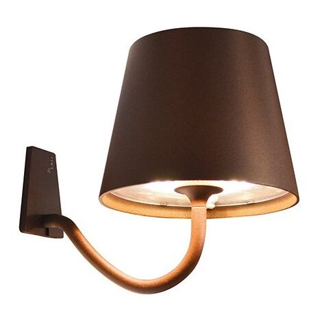 Lampada a led da Parete Poldina Corten ricaricabile e dimmerabile