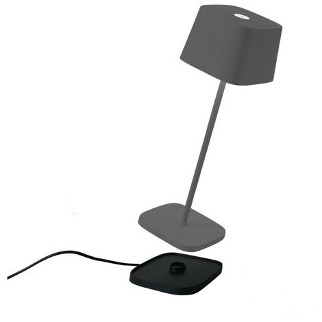 Lampada a led da tavolo Ofelia Pro Grigio Scuro ricaricabile e dimmerabile