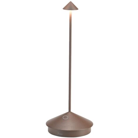 Lampada a led da tavolo Pina Pro Corten ricaricabile e dimmerabile senza fili Zafferano 2200-2700-3000K