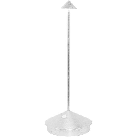 Lampada a led da tavolo Pina Pro Foglia argento ricaricabile e dimmerabile senza fili Zafferano