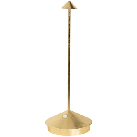 Lampada a led da tavolo Pina Pro Foglia oro ricaricabile e dimmerabile senza fili Zafferano 2200-2700-3000K