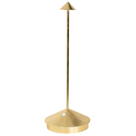Lampada a led da tavolo Pina Pro Foglia oro ricaricabile e dimmerabile senza fili Zafferano