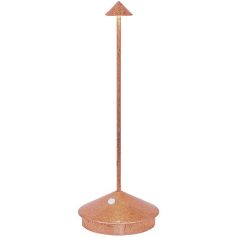Lampada a led da tavolo Pina Pro Foglia rame ricaricabile e dimmerabile senza fili Zafferano