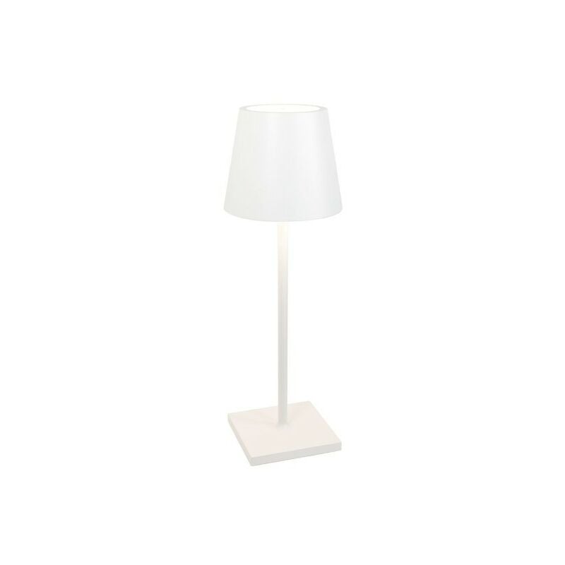 Image of Lampada a led da tavolo Poldina l Desk Bianca ricaricabile e dimmerabile con batteria fino a 12 ore