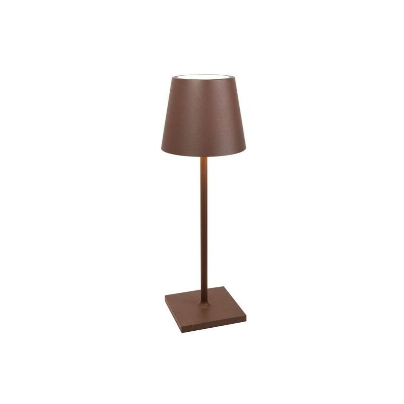 Lampe de table led Poldina l Desk Corten, rechargeable et dimmable avec une autonomie jusqu'à 12 heures