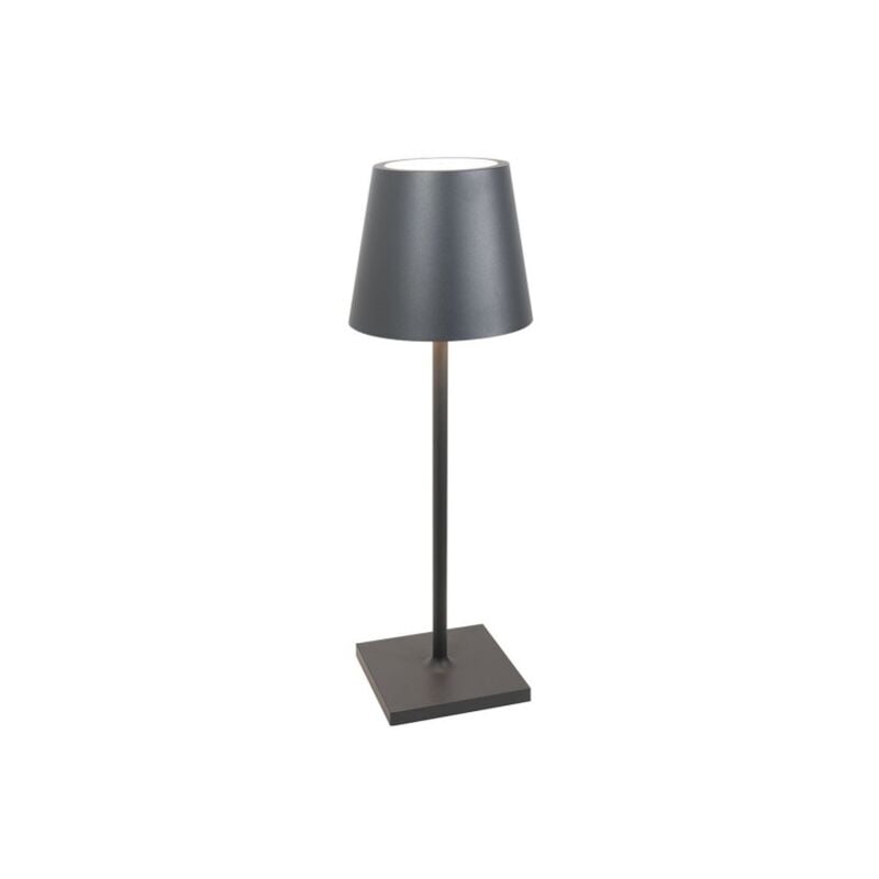 Zafferano - Lampe de table led Poldina l Desk Gris Foncé, rechargeable et dimmable avec une autonomie jusqu'à 12 heures