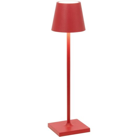 Lampada a led da tavolo Poldina Pro Micro Rosso ricaricabile e dimmerabile con batteria fino a 12 ore