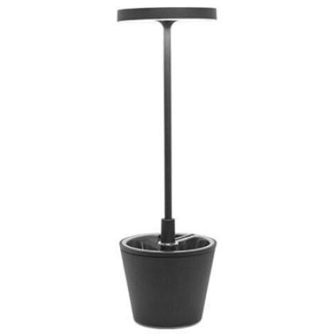Lampada a led da tavolo Poldina Reverso Grigio Scuro ricaricabile e dimmerabile con batteria fino a 12 ore. Da esterno IP65