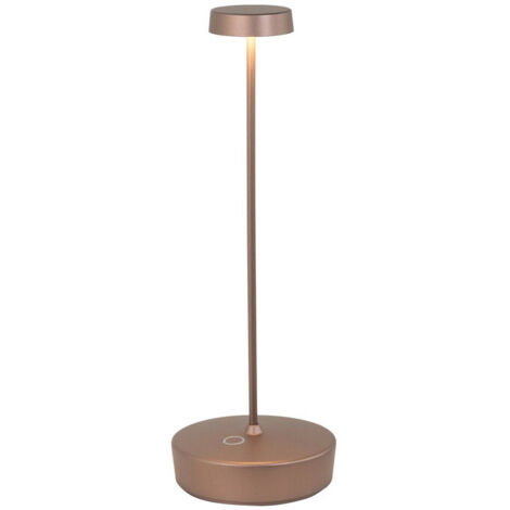Lampada a led da tavolo Swap bronzo opaco ricaricabile e dimmerabile con batteria fino a 12 ore