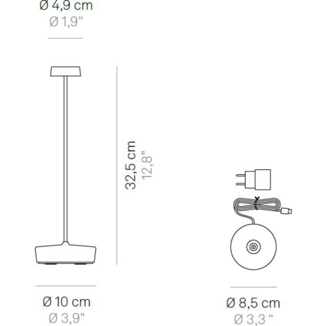 Lampada a led da tavolo Swap Pro Corten ricaricabile e dimmerabile