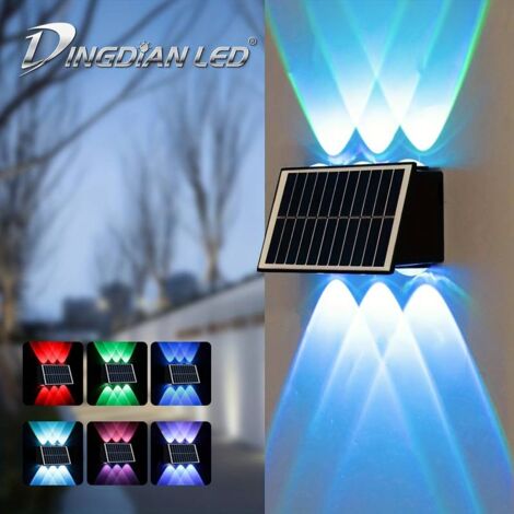 LAMPADA A LED ENERGIA SOLARE LUCE DA PARETE MURO FARO APPLIQUE LAMPADA ESTERNO