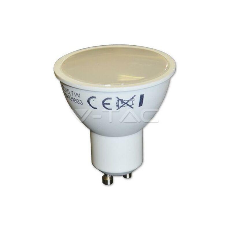 Image of V-tac - lampadina led faretto 7W GU10 smd plastica bianca bianco caldo 3000K - Luce calda