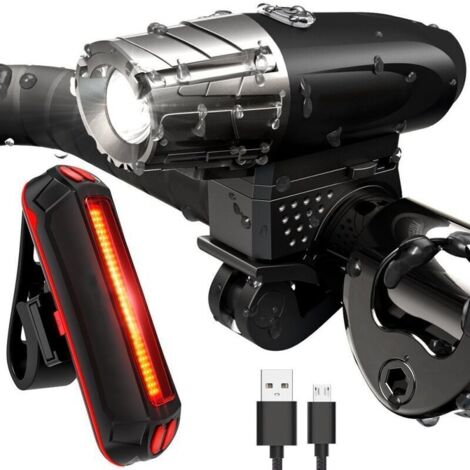 Lampada a LED, luce per bicicletta, luci anteriori e posteriori impermeabili per 4 modalità di illuminazione, anti-perforazione e anti-urto, adatta per gli atleti all'aperto