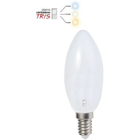 Lampada A Led Oliva 6.5W E14 Tricolor Cambiatono