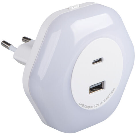LAMPADA A LED PLUG-IN BOLA LED 2XUSB WW W - KANLUX                                                       - Luce CALDA
