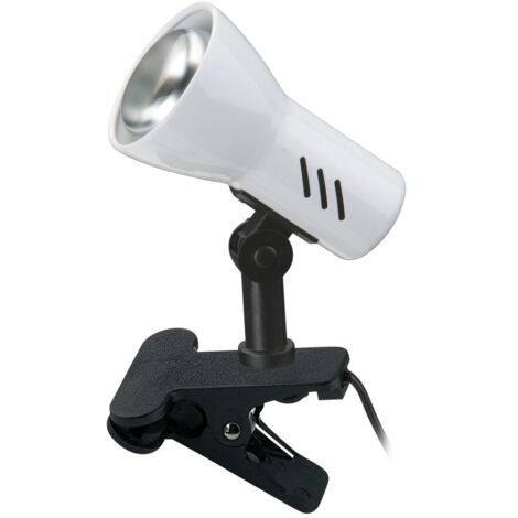 Lampada a morsetto Lampada a morsetto 1xE14 orientabile Interruttore a cordicella Metallo bianco Briloner