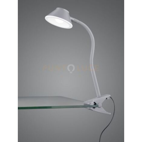 Lampada a morsetto LED, plastica, titano, 9,5x26x22 cm, Berry