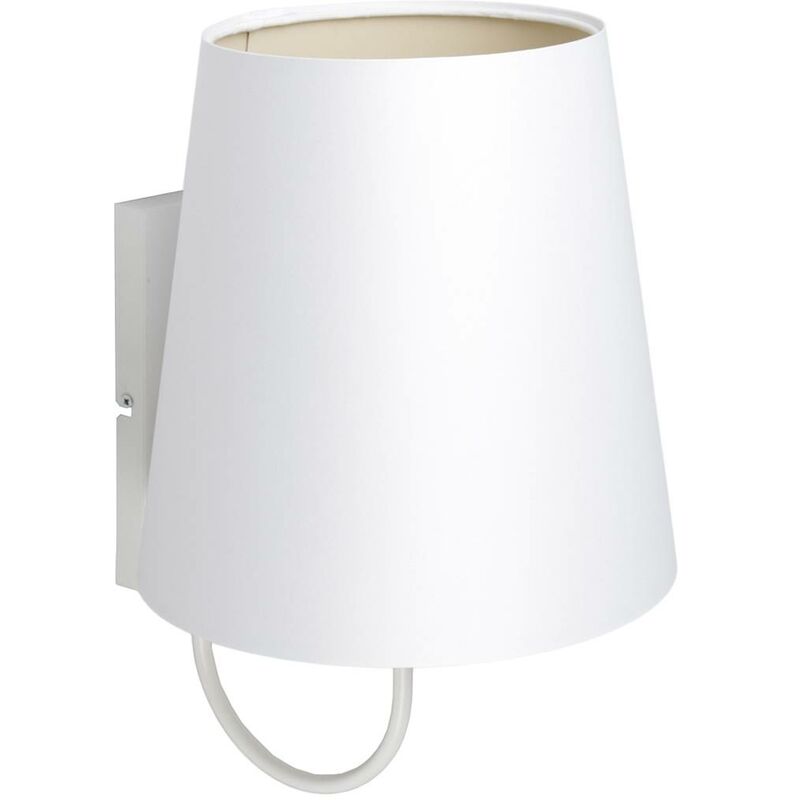 Image of Lampada a muro Boho 1xe27 60W tessuto strutturato su plastica in PVC bianco H: 39 cm Ø25 cm Dimmabile