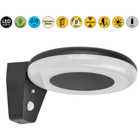 Lampada a muro Certovo LED nero LED 4W IP44 4000K B: 22 cm H: 10 cm Ø18,5 cm 3 livelli Dimmabile