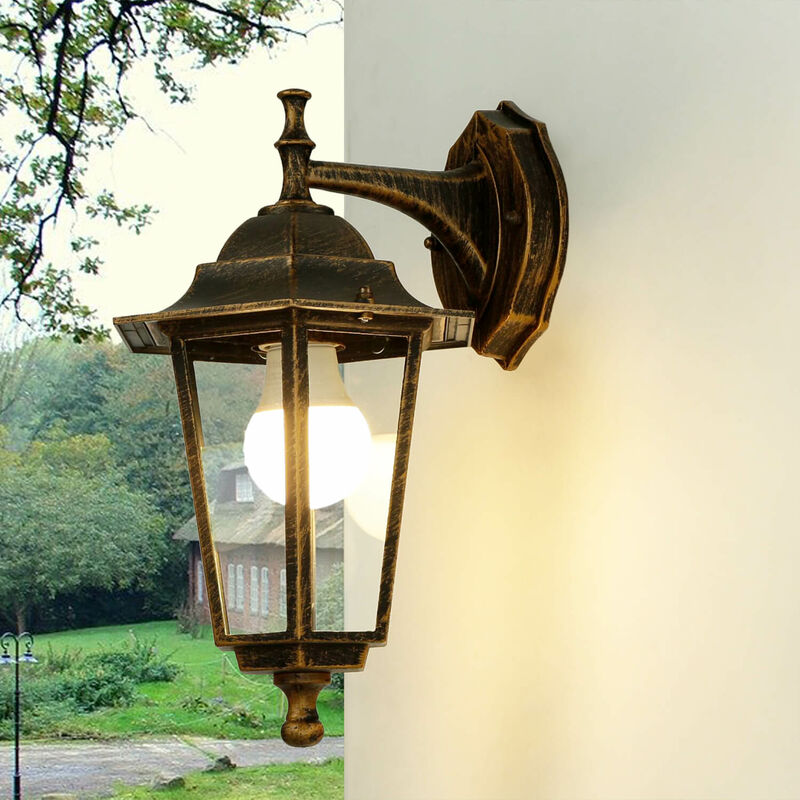 Image of Licht-erlebnisse - Lampada a muro rustica da esterno paris color rame antico IP44 E27 Applique da giardino lampada da parete - Rame antico