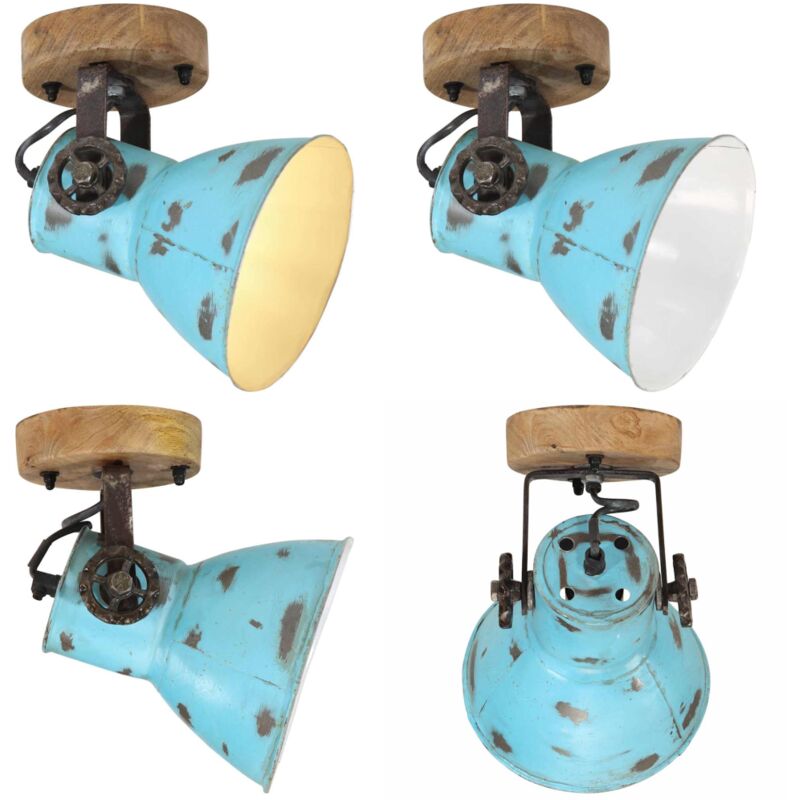 Lampada a Parete 25 W Blu Anticato 11,5x11,5x25 cm E27 - Luce a parete - Lampada industriale